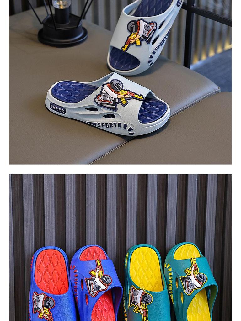 Kids Non-Slip Cartoon Slippers for Indoor & Bath - Cute Summer Design for Boys, Girls & Parent-Child