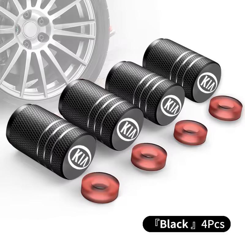 For Kia Morning A70 Picanto Rio Stonic Sportage Ceed Optima Forte 5 3 4 K 4Pcs Car Wheel Tire Valve Caps Logo Dust Cover Accessories