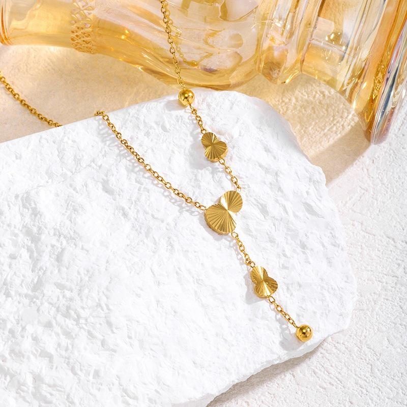 Titanium Steel Heart Tassel Pendant Necklace - 2026 Asymmetrical Light Luxury Clavicle Chain for Women