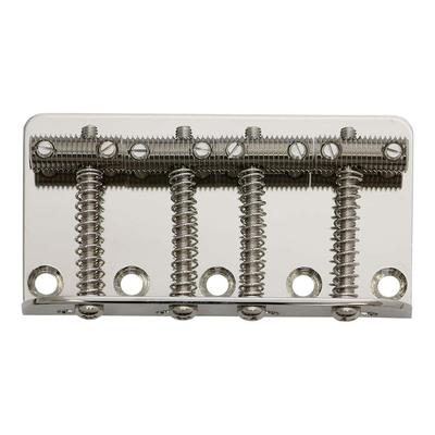 Scud Vintage Style Bass Bridge with Spiral Saddles, Nickel, T-117N/S