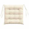 Seat Cushion Set 4 Pcs Cream 40 X 40 X 6 Cm Cord Fabric