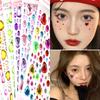 Bunter Herzform Diamant Edelstein Aufkleber 3D Gesicht Strass Tattoo Lidschatten Aufkleber für Festival Party Bühne Körper Make-up Bling