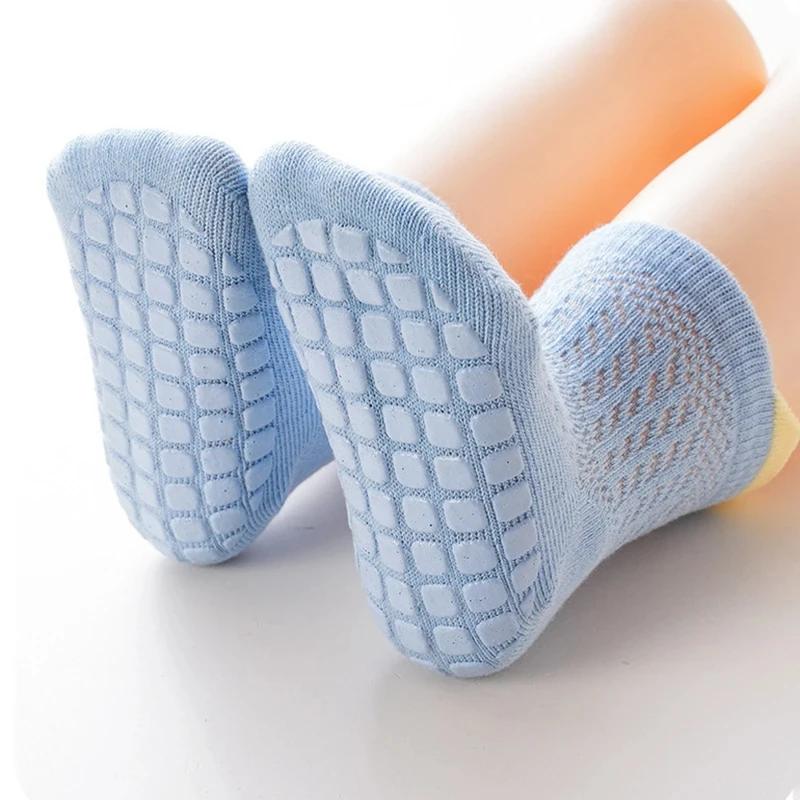 3pairs/lot 6 Colored Of Net Eye Non-slip Baby Girl Sock Hollow-out Breathable Thin Infant Girl Cotton Socks Children's Socks Kit