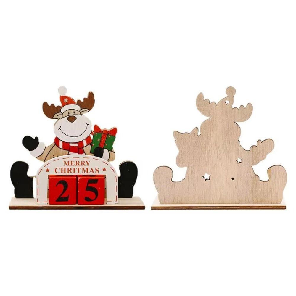 Creative Christmas Countdown Calendar Cartoon Wooden Christmas Calendar  New Year