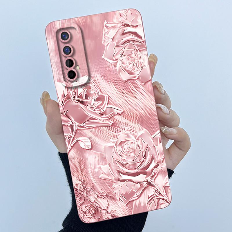 For Realme 7 Phone Case Fashion Simplicity Soft Liquid Silicone Shell Back Cover For Realme 7 Pro RMX2170 Realme7 RMX2151 Fundas