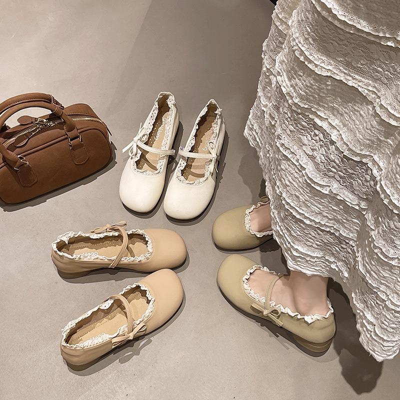 New Low-heeled Skirt Mary Jane Shallow Single Shoes Women's Evening Shoes Lolita Small Leather Shoes Ladyshoes