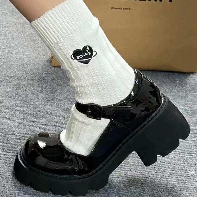 Coarse Heel Platform Single Shoes Small Leather Shoes Women's Fashion High Heel Lolit Shoes New Shoes Retro Mary Jane Shoes