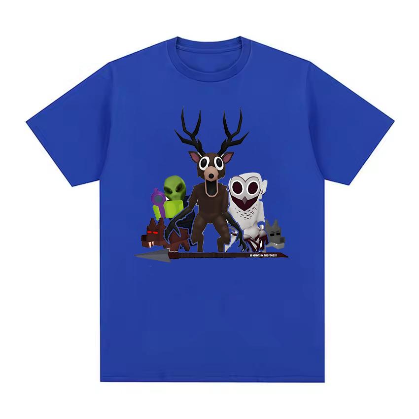Game 99 Nights in The Forest Graphic T-Shirt Cartoon Deer Short Sleeve Boys Girls Crew Neck Casual T-Shirts Kids Anime Tee Tops