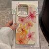 Watercolor Hibiscus Flower Lichee Pattern Silicone Phone Case For iPhone 16 15 14 13 12 11 Pro Max XS X XR 16 Plus 16 Soft Cover
