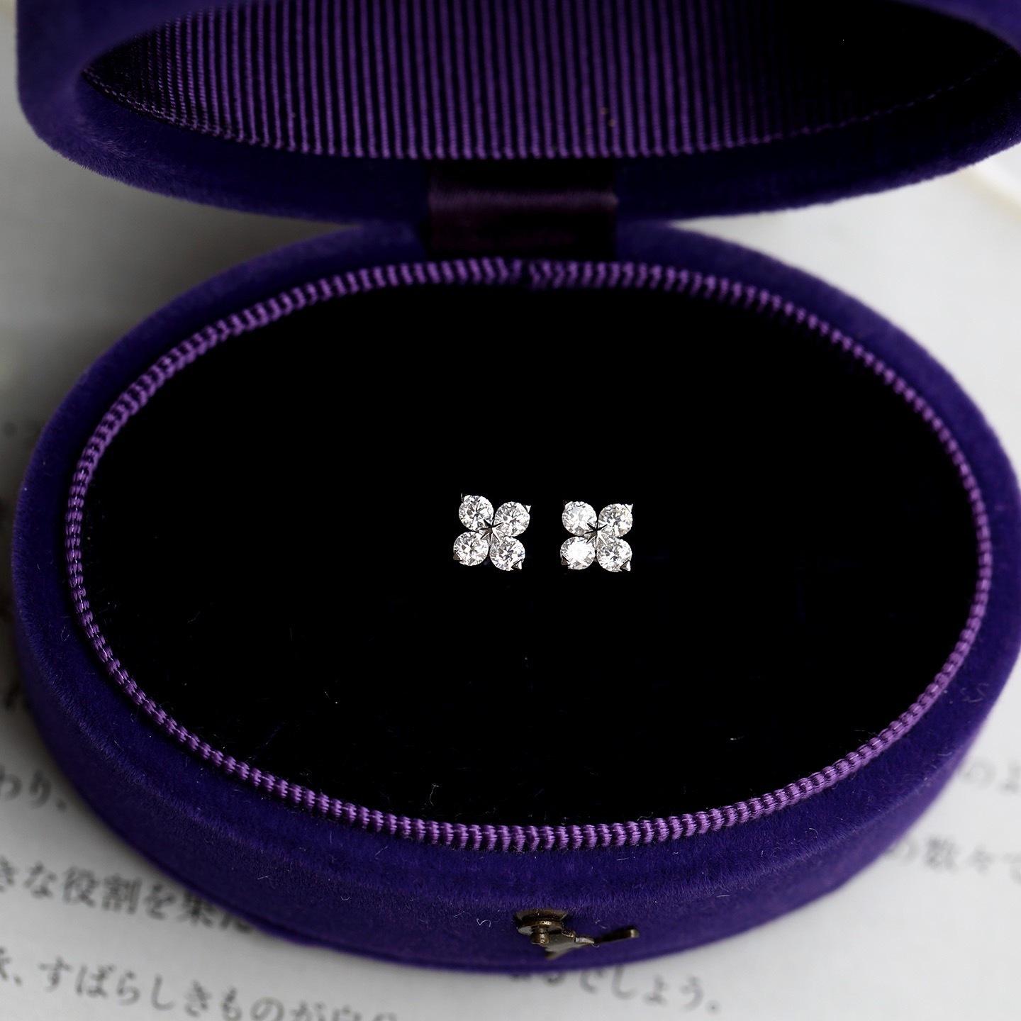 Shining Star S925 Sterling Silver Gold-Plated Clover Zircon Stud Earrings - Japanese Light Luxury Style for Daily Wear 925 Sterling Silver