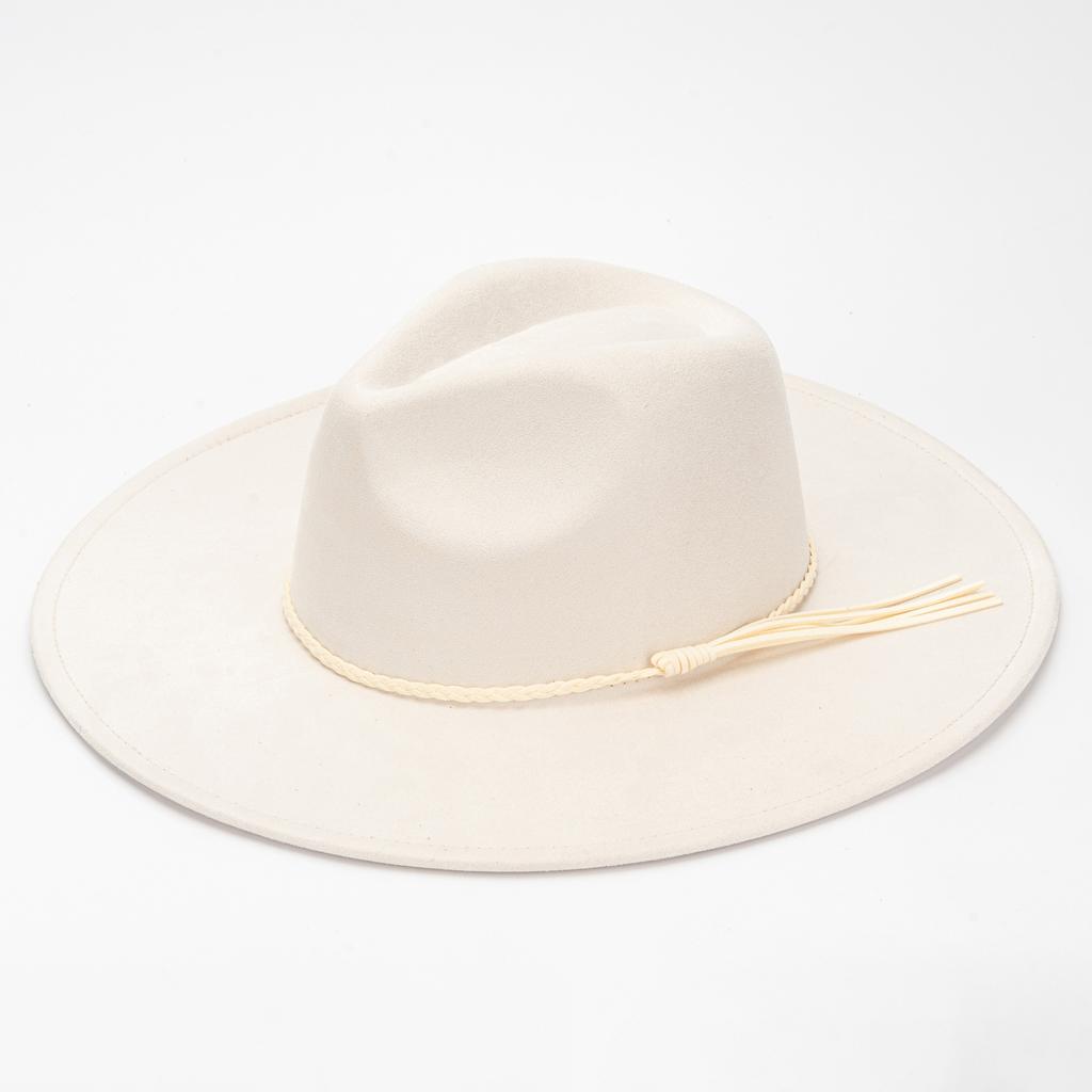 9.5Cm Big Edge Peach Heart Top Hat, Suede Felt Hat, Retro Fashion Big Eaves Hat, Flat Edge Gentleman'S Hat