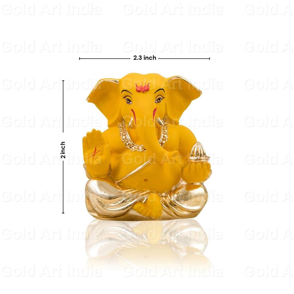Ceramic Mango Appu Ganesha Idols  Gold Ganesh Idol For Car Dashboard Ganesha Murti Ganpati Idol For Home Decor