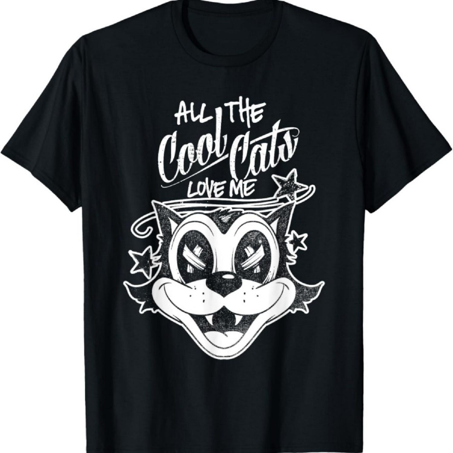 

Rad Cool Cats Love Me Shirt - Retro Rockabilly Lowbrow T-Shirt XXXXXL чёрный