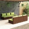 Day and Night - Day and Night 7-piece Garden Furniture Set and Brown Synthetic Rattan Cushions