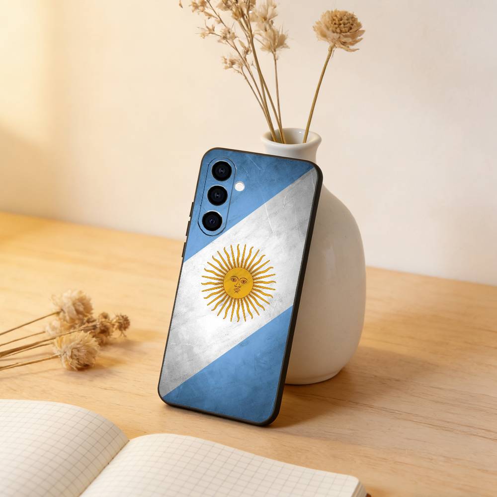 

A-Argentina Football Fan Support F-Flag Phone Case Black Silicone Soft For Samsung Galaxy A73,A72,A71,A70,A53,A52,A51 Samsung a11