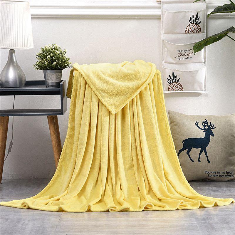 Sumptuous 22 Solid Colors Flannel Plush Fleece Blanket Perfect For Sofa Relaxation