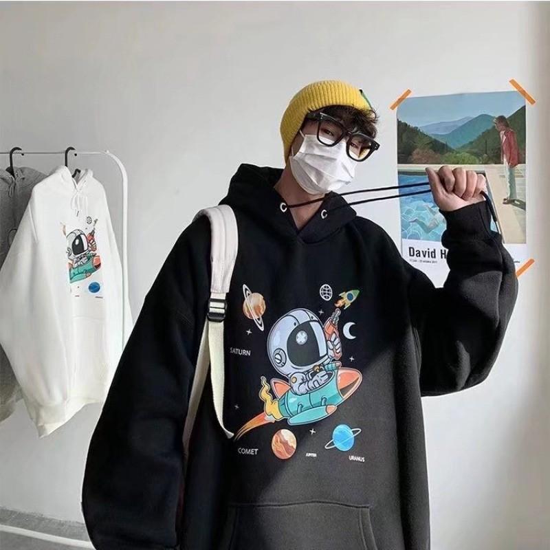 

American Cute Astronaut Printed Youth 8XL Large Size Four Color Optional Casual Hoodie S