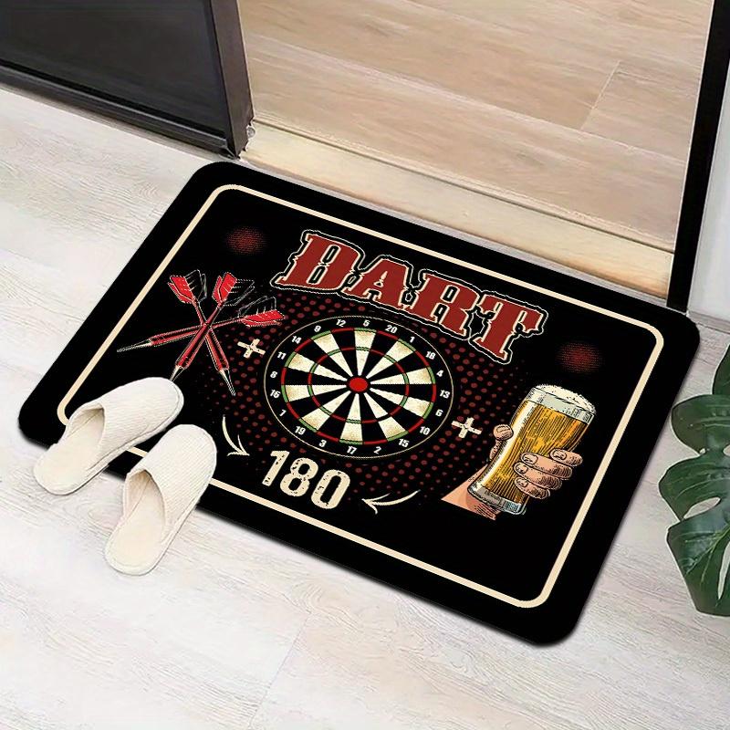 Felpudo Temático Dardos y Cerveza, Alfombra de Suelo Lavable Antideslizante para Interiores y Exteriores, Entrada, Cocina, Autocaravana y Decoración del Hogar