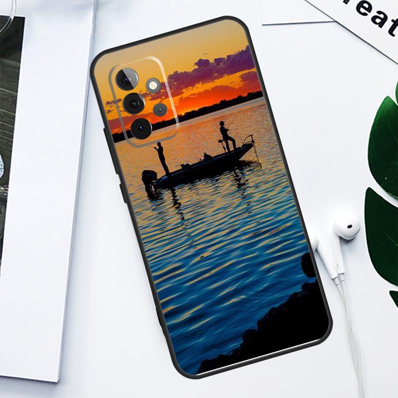 Bass Fishing Lake Sunset Fisherman For Samsung Galaxy A13 A53 A33 A54 A34 A14 A55 A35 A15 A05 A06 A16 A22 A32 A52 Phone Case