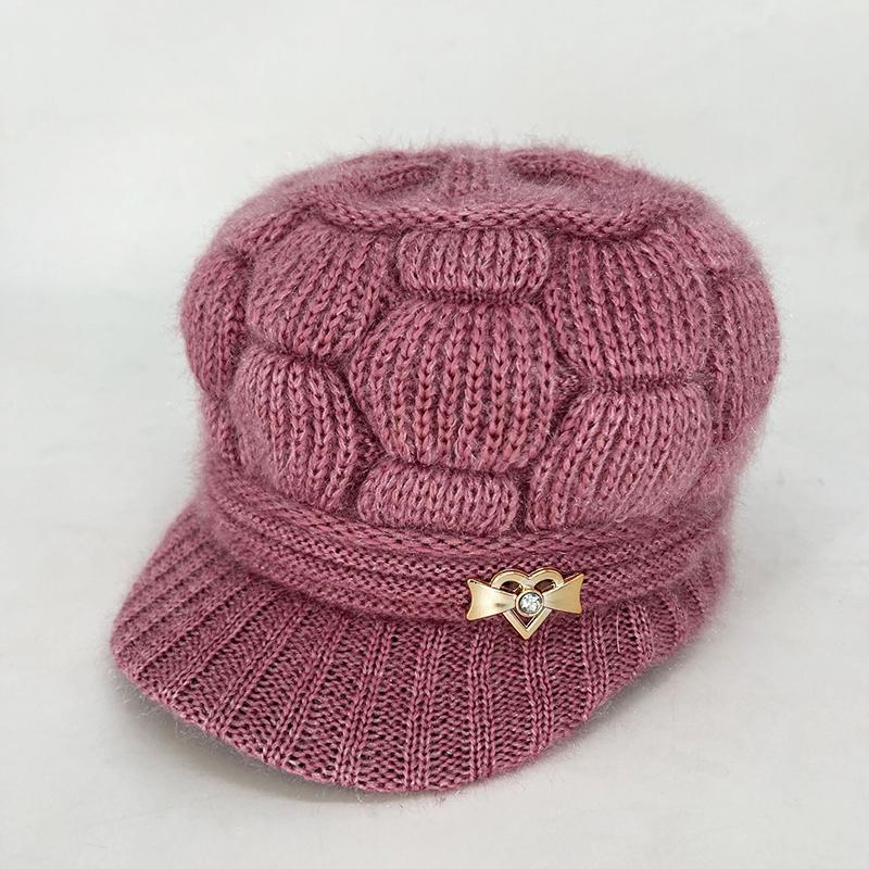 Duck Tongue Hat, Winter Women's Hat with Plush and Thick Yarn Hat Fashionable