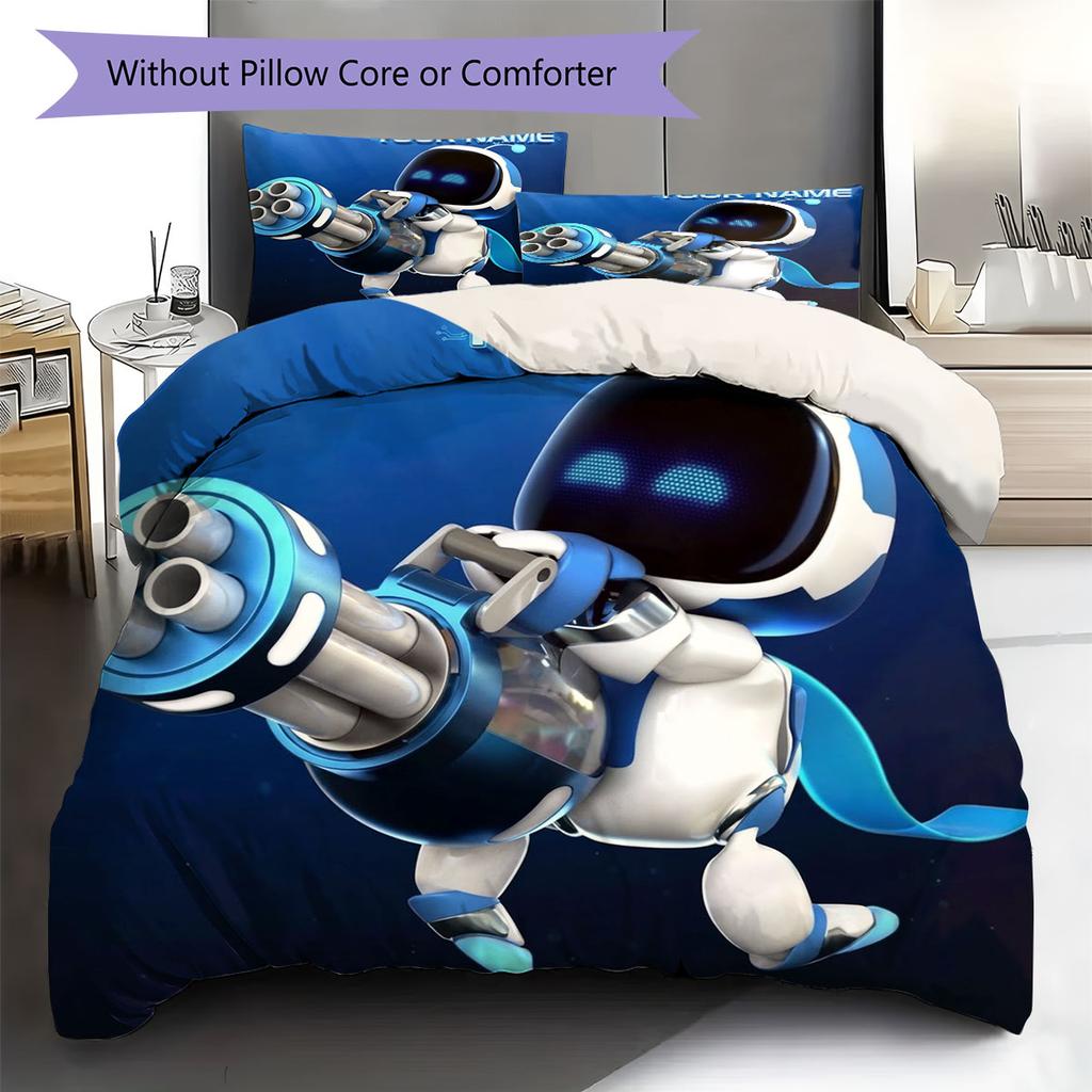 ASTRO BOT Custom Name Pattern Bedding,Quilt Set Quilt Cover Pillowcase Home Birthday Gift(1 * Duvet Cover + 2 * Pillowcase, Without Core)