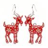 Acryl Chinesisches Tierkreiszeichen Ziege Hängender Ohrring Glücksbringendes Rotes Gold Design Für Frühlingsfest Neujahr Schmuck Geschenk