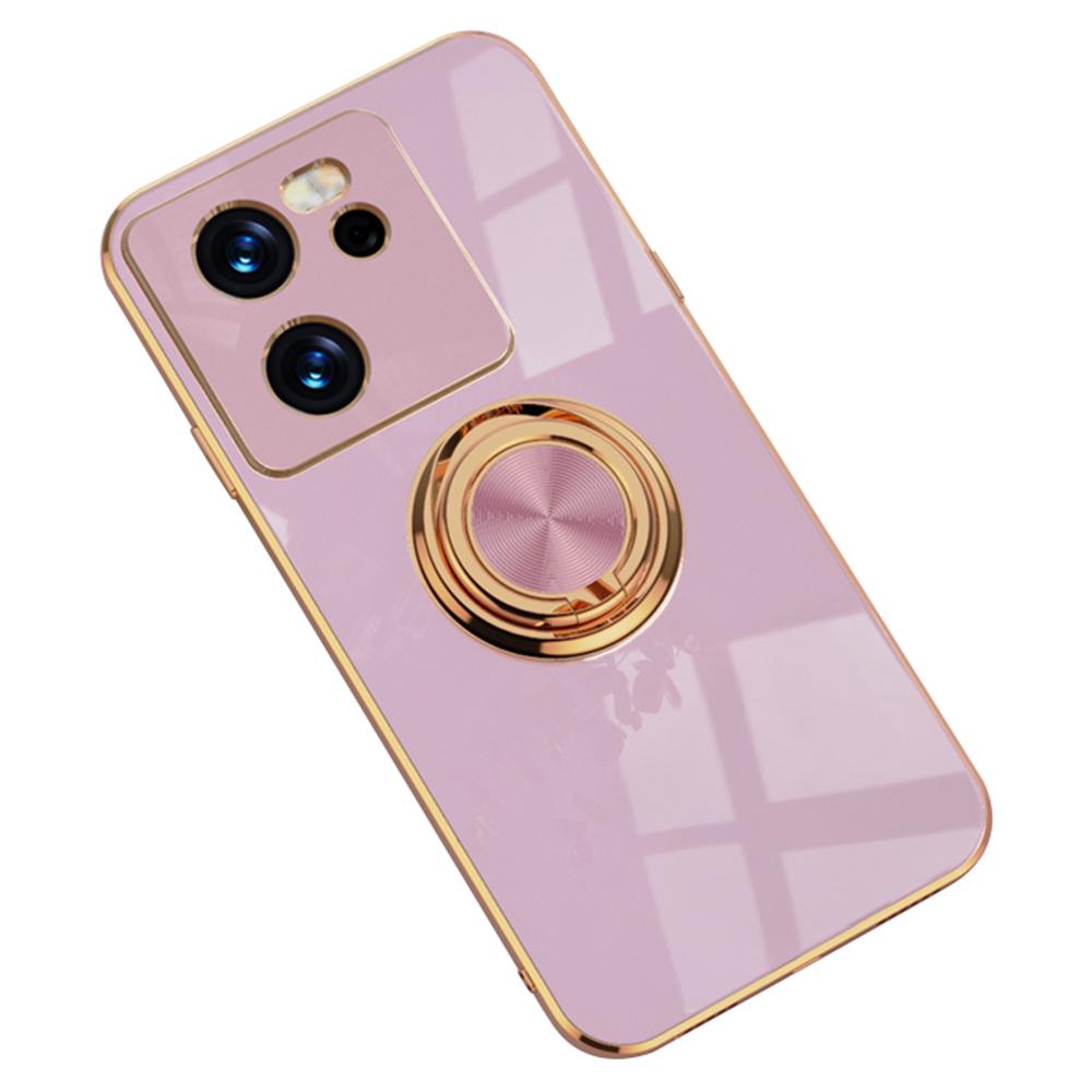 Für Xiaomi 13T/13T Pro Hülle Präzise Aussparungen 6D Galvanisierung TPU Handyhülle mit Ringhalter