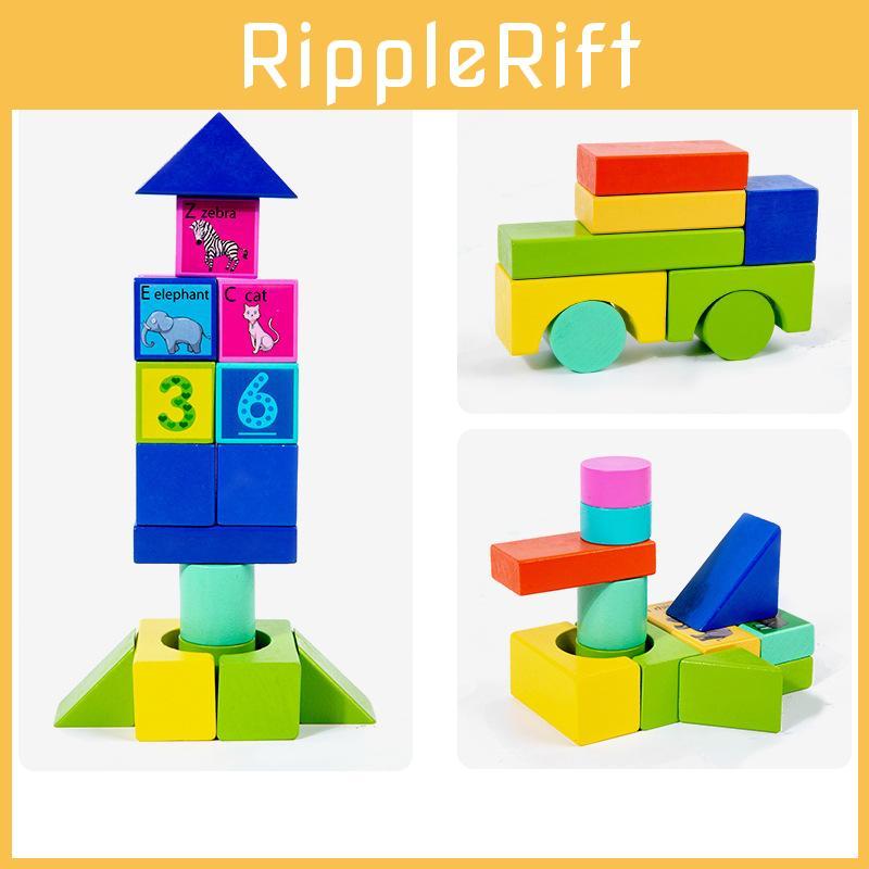 Wooden Toy Block With Shape Matching For Toddler Digital Cognition Gift Skills