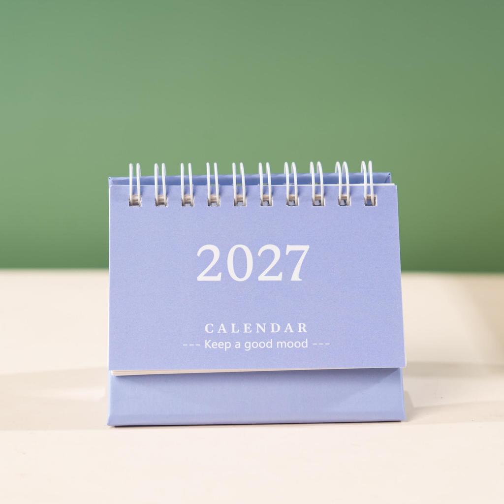 2027 Simple & Fresh Desktop Planner Notebook - English Version