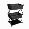 Folding Storage Rack with Cloth Bins Collapsible Stand Stable for Campers