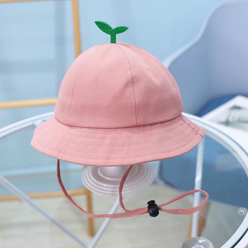 

Spring and Summer Cartoon Solid Bucket Hat Fisherman Hat Outdoor Travel Hat Sun Cap for Boys and Girls 54 48cm розовый