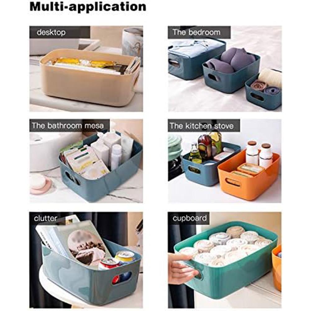 7 Piece Storage Bin Set 2 1L Plastic Containers for Organizing Kitchen Bathroom Classroom Supplies and Cupboard Storage