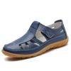 Large size 35-46 summer handmade retro sandals soft-soled mother shoes cowhide Velcro casual women's shoes