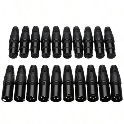 20pcs 3Pin XLR Male To Female Microphone Extension Cable Microphone Cables Plug Audio Socket  MIC Audio Connector Adapter