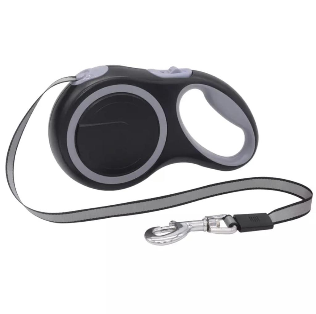 Retractable Lead for Medium and Large Automatic Lobster Claw [AliAman] Small, Dogs, Retractable, 8m, 50kg, Winding, Tape, (Gray)