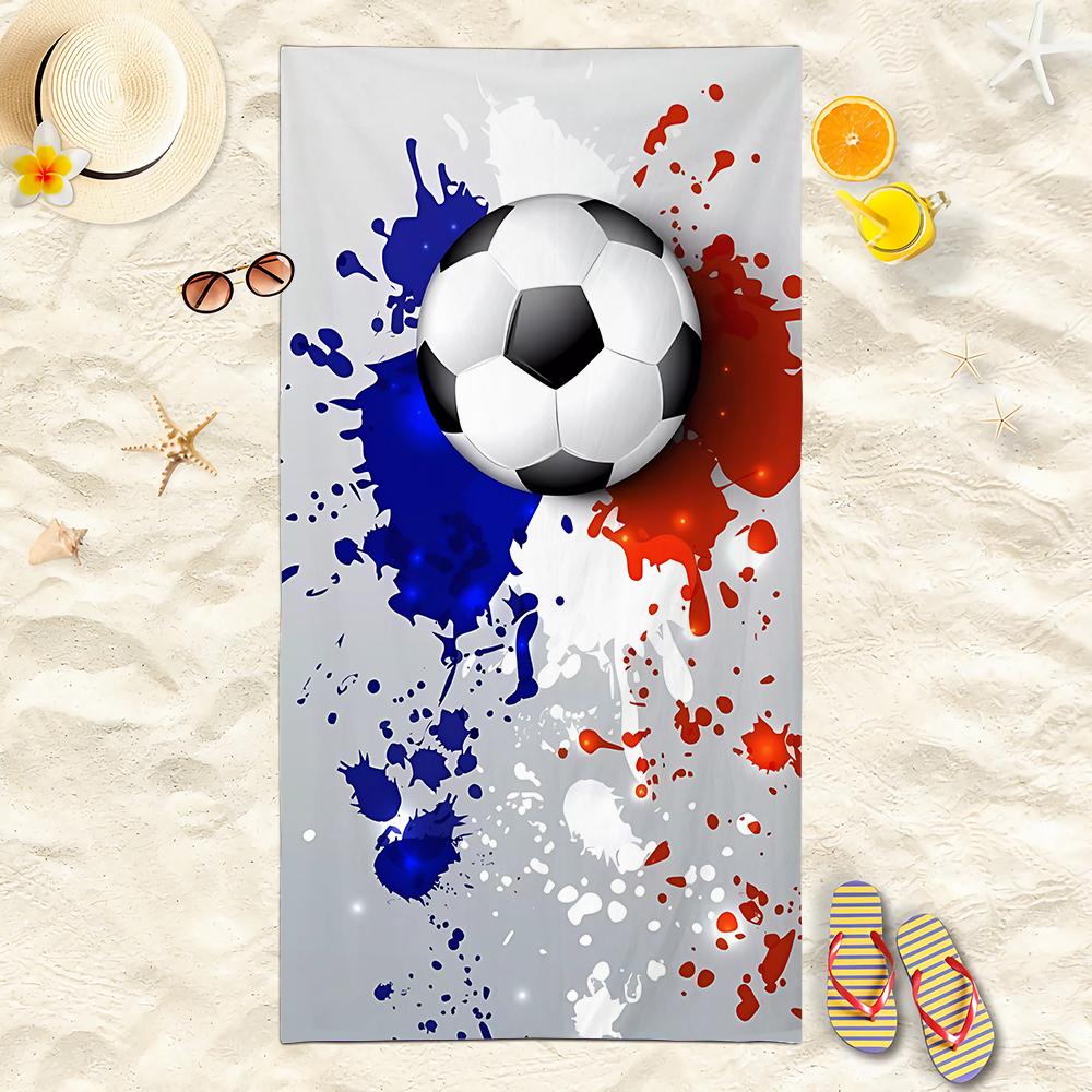 Neues Fußball-Strandtuch Fußball-Thema Mikrofaser-Badetuch für Erwachsene Seaside Schnelltrocknendes Handtuch