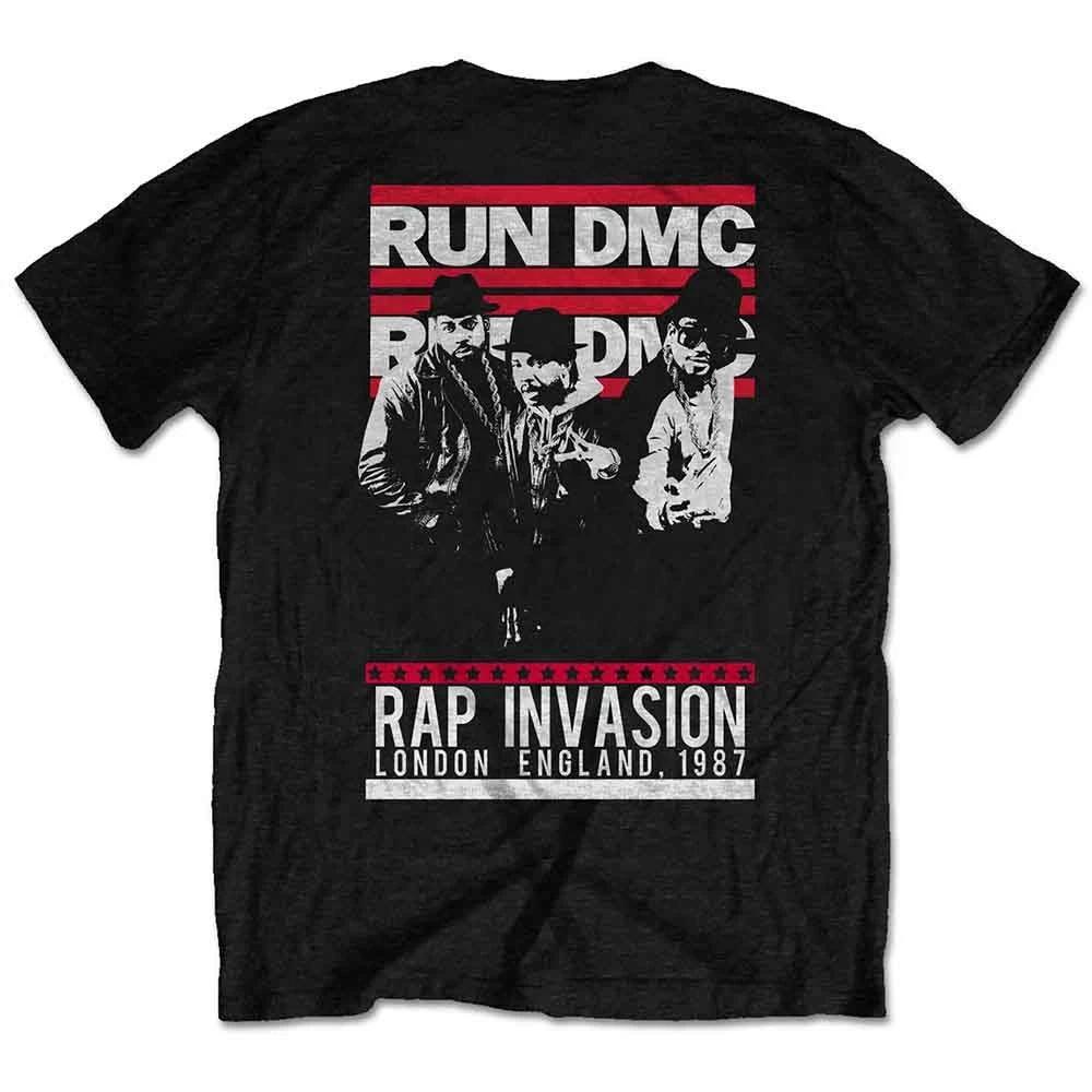 

Run DMC 100% Cotton T-shirt Mens Tees Top Rap Invasion Band Logo new Official Mens Black 3XL