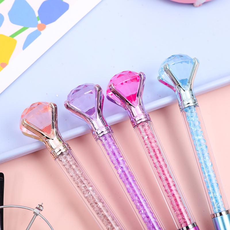 Crystal Diamond Metal Ballpoint Pen 0.7mm – Elegant Blue Signature Stationery