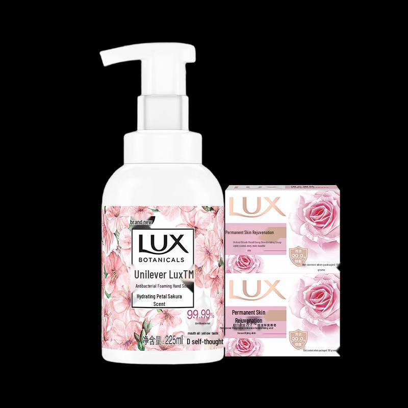 Lux Antibacterial Cherry Blossom Hand Wash and Detoxifying Soap Set