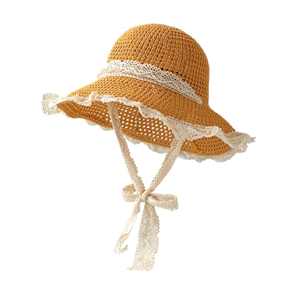 Women's Beach Hat Straw Summer Lace Sun Hat Fashion Breathable Hat Vacation Comfortable Fresh F L7U7