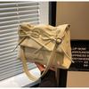 Women Bowknot Pu Shoulder Bag Large Capacity Bag With Adjustable Shoulder Strap Shopping Bag Stylish Fashion Solid Color Handbag