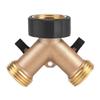 Brass Water Tap Adapter 2 Way Y Shape 3 4 Hose Connector for Garden Irrigation