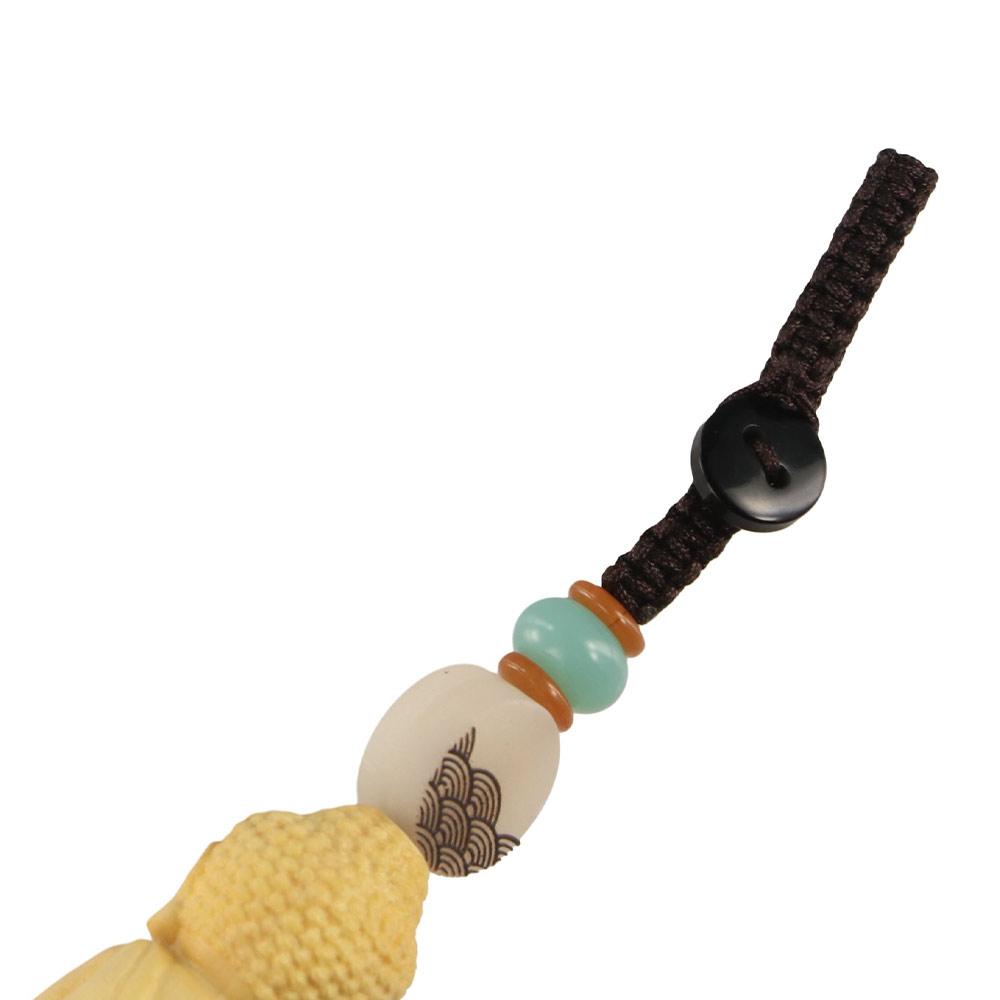 Handcarved Buddhist Keychain Wooden Buddhist Keyring Tathagata Buddha Lanyard  Carving Pendant