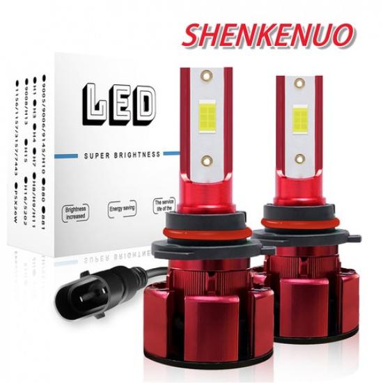 SHENKENUO 9005 HB3 6000LM LED Headlight Bulbs Conversion Kit High Beam 6000K 2PC