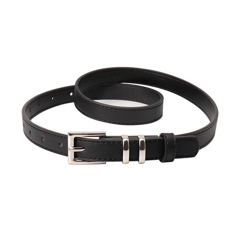 Women's High-Grade Square Buckle Belt: Imitation Leather, Simple Commuter Style, Versatile Suit Accessory