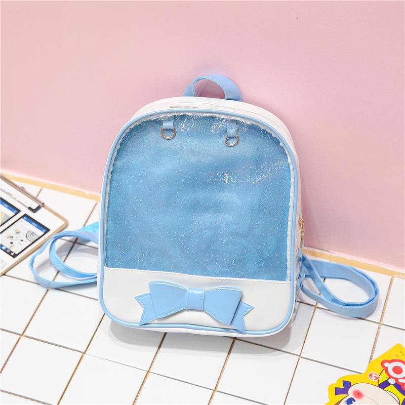 Clear Transparent Kawaii Backpacks Women Harajuku Bow-knot Itabags School Bags for Teenager Girls Designer Ita Bag Bookbag