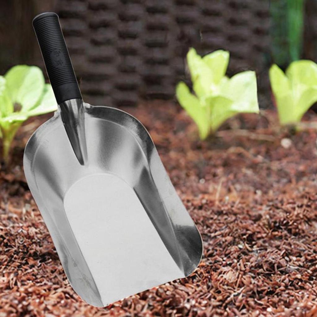 Multipurpose Flat Spoon Garden Shovel Stainless Steel Trowel for Weeding Transplanting and Vegetable Gardening