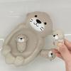 4-teiliges Set Otterfamilie Badespielzeug Baby Badezimmer Spiele PVC Kinder Badewannenspielzeug Für Eltern-Kind Otter versiegelt Schwimmendes Wasser Geschenke