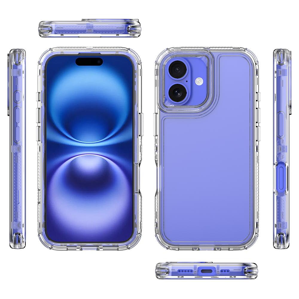 For iPhone 16 Case Acrylic+TPU Clear Phone Cover (Big Lens Hole)