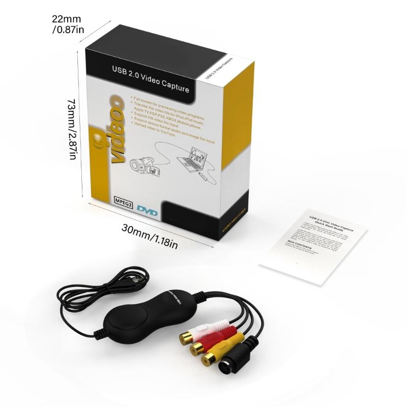 Portable Video Capture Device Converts Analogs Signal To Digital Format Via USB2.0 Support CVBS S Video Input For PC